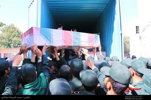 ورود پیکر مطهر 34 شهید گمنام به دارالمومنین همدان