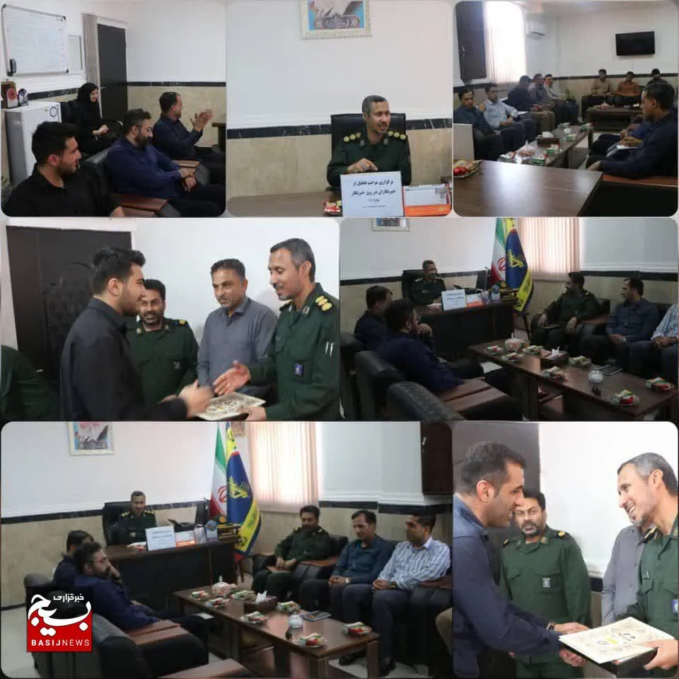 تجلیل فرمانده ناحیه مقاومت بسیج سپاه بندر خمیر از خبرنگاران جهادگر و انقلابی