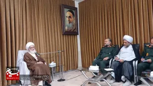 دیدار رئیس سازمان بسیج مستضعفین با آیت الله نوری همدانی