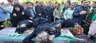 مراسم وداع با شهید مدافع وطن &ldquo;فرشید میریان&rdquo; در دلفان