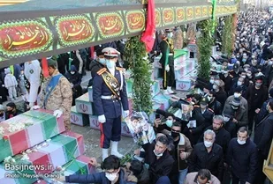 مراسم تشییع باشکوه پیکر مطهر ۱۵۰ شهید گمنام دفاع مقدس