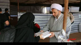 حضور مسئول نمایندگی ولی فقیه سپاه قمربنی هاشم در موکب امام حسن(ع)