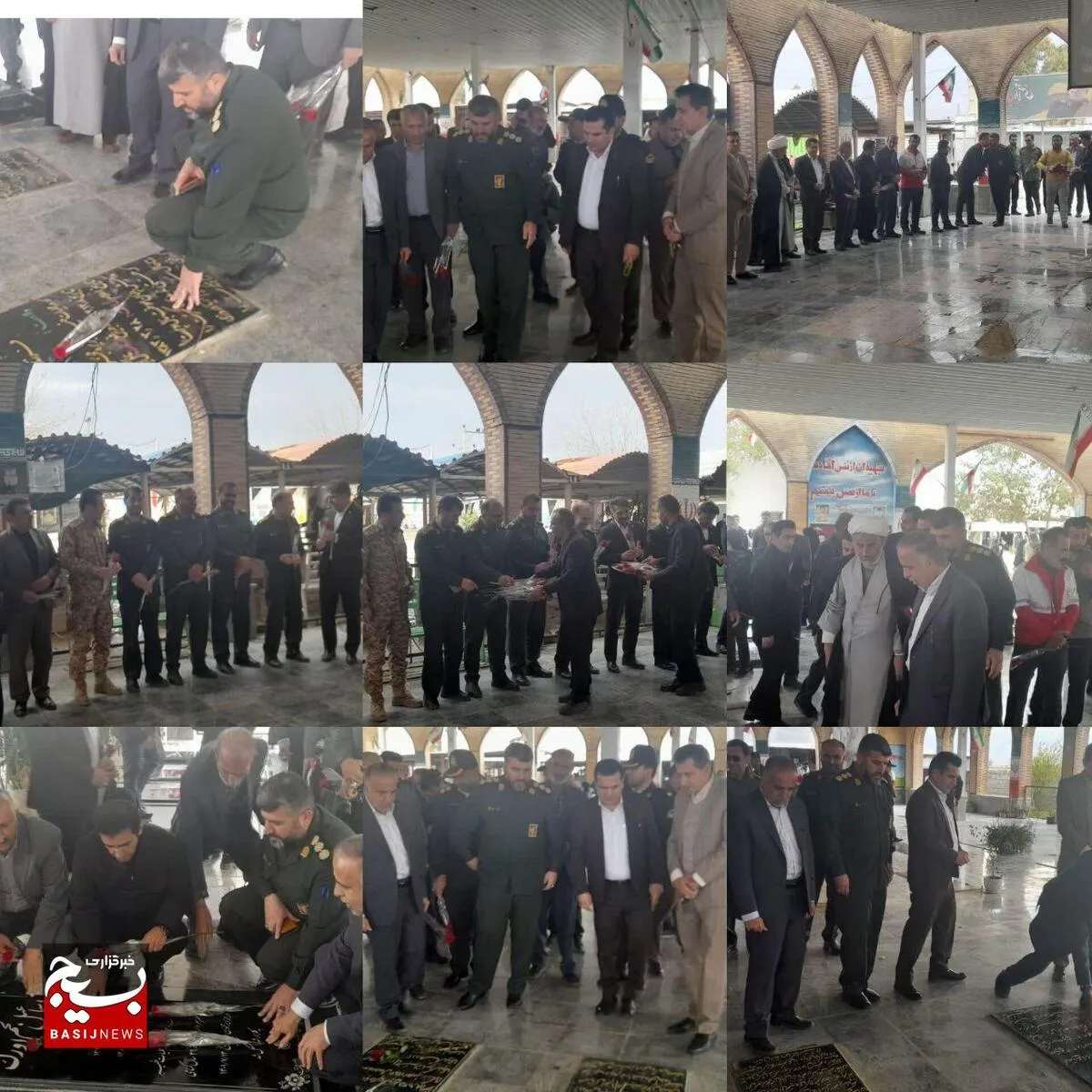 آئین غبار روبی گلزار مطهر شهداء در سراسر شهرستان ایذه در ایام الله فجر انقلاب