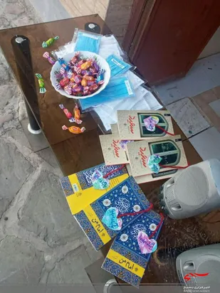 ۱۰۰۰ ماسک بهداشتی در رزمایش آمرین سلامت توسط جهادگران حوزه ۷۱۴ کوثر تنکمان شهرستان نظرآباد توزیع شد