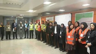 برگزاری مانور لحظه صفر آتش&zwnj;سوزی و تخلیه اضطراری در بیمارستان شهید قدوسی نهاوند