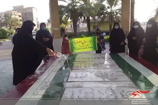 برگزاری مراسم غبارروبی مزار شهدای گمنام در شهرستان ایرانشهر