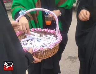 مشارکت بسیجیان قمی در آیین شادی&zwnj;پیمایی مسجد مقدس جمکران