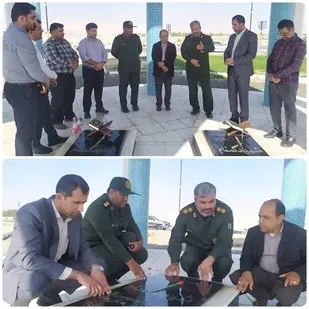 غبارروبی و عطرافشانی گلزار شهدای گمنام شهر جناح