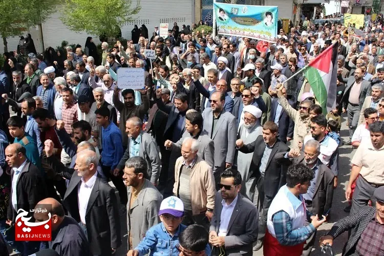 جوش و خروش مردم نیشابور در راهپیمایی روز جهانی قدس از نگاه دوربین
