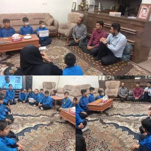دیدارصمیمی دانش آموزان بسیجی  با خانواده شهید جمعه پورنیان
