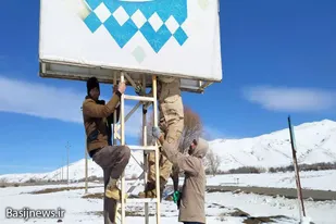 نصب تمثال شهید &laquo;قهاری&zwnj;سعید&raquo; در ورودی روستای چنارعلیا