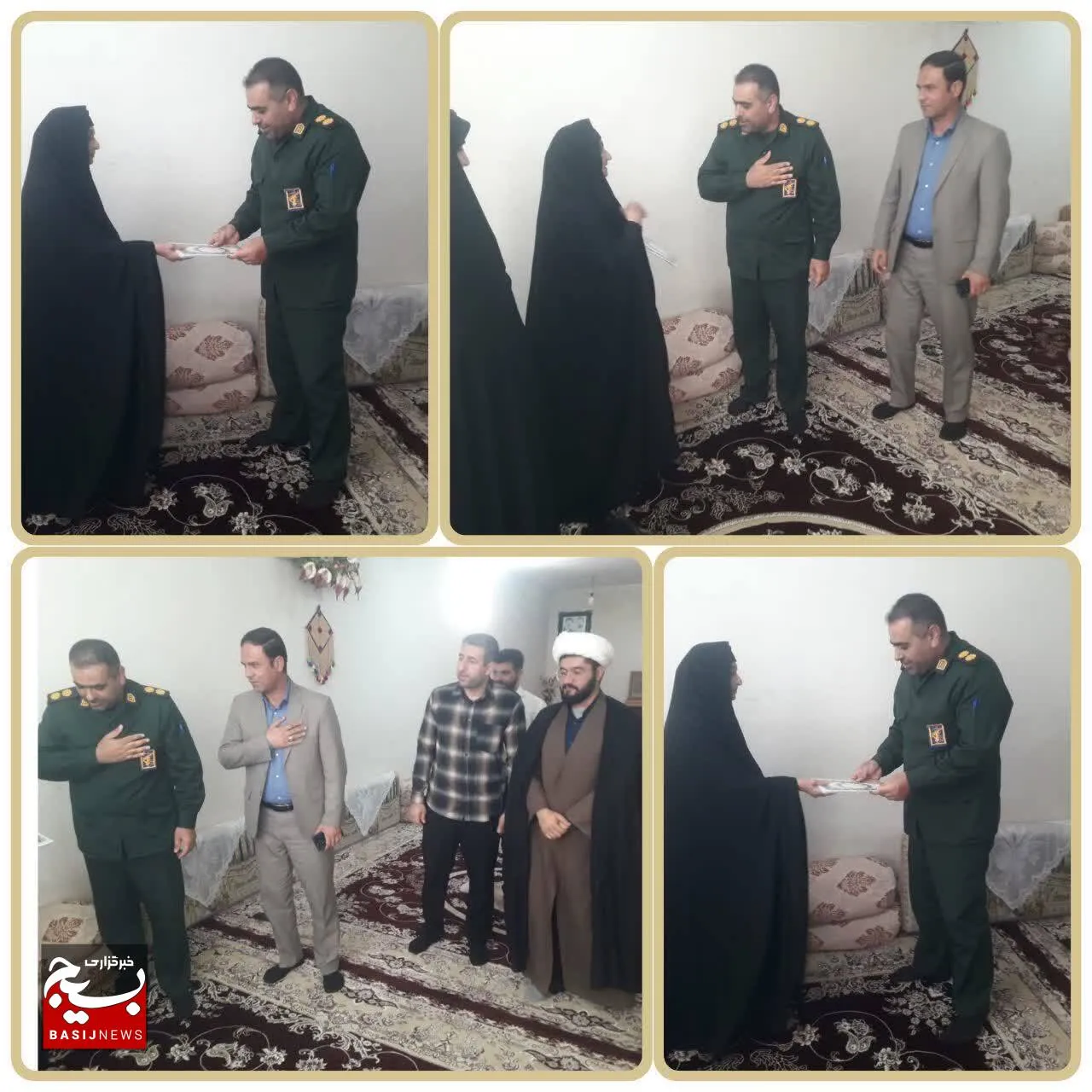 دیدار فرمانده ناحیه مقاومت بسیج دزپارت با خانواده سردار شهید شیخ احمد جعفریان