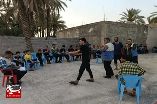 اردوی ۵ روزه گروه جهادی علویون در روستای تل گاو بخش جره و بالاده کازرون در حال اجراست+عکس