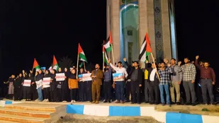 گردهمایی دانشجویان شهر یاسوج در حمایت از مردم مظلوم فلسطین +( تصاویر)