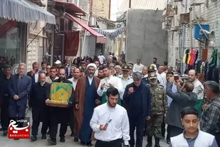 شميم خوش پرچم بارگاه رضوي شهر میانه را عطرآگين كرد