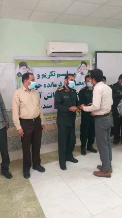 مراسم تکریم و معارفه فرمانده بسیج  فرهنگیان منطقه سندرک شهرستان میناب