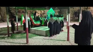 غبارروبی و عطرافشانی مزار شهدا توسط حوزه مقاومت بسیج خواهران مائده تفتان به مناسبت هفته دفاع مقدس