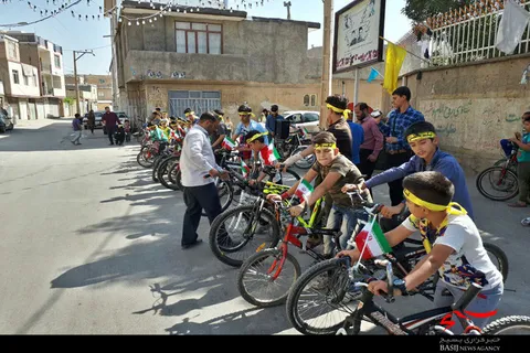 رژه دوچرخه‌سواران پایگاه شهید«حصارخانی» همدان