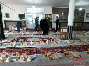 رزمایش بانوان بسیجی ورزقان با 200 بسته معیشتی یلدایی