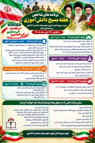 هفته بسیج دانش آموزی تجلی بصیرت وایثارنسل جوان در آغاجاری