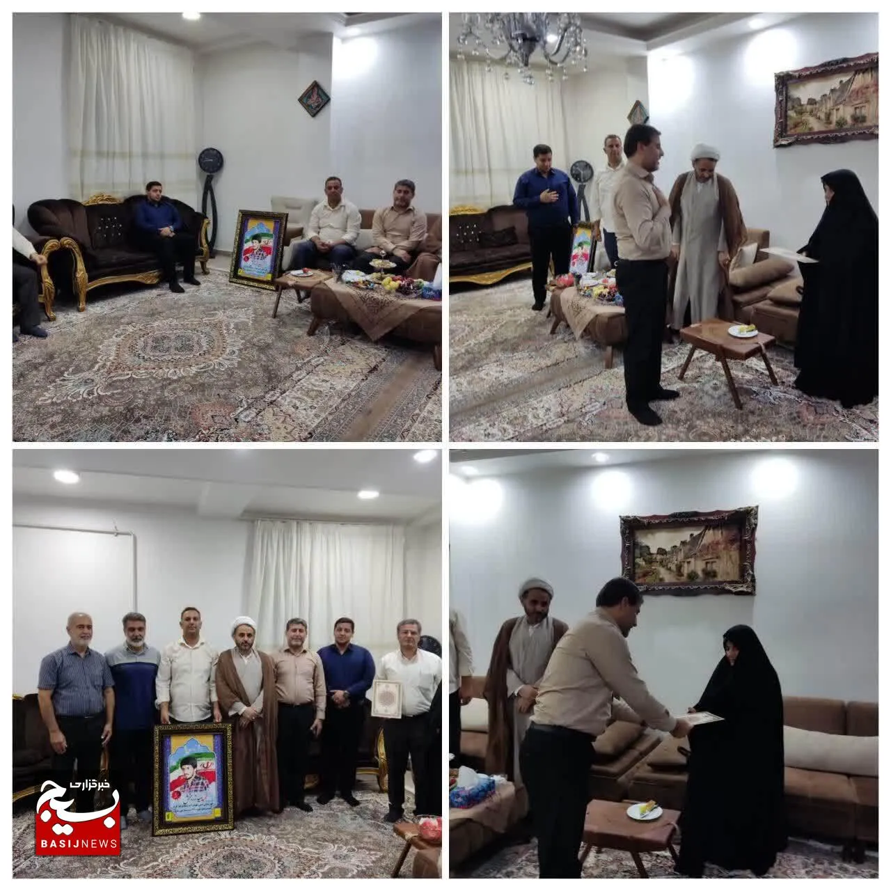 فرمانده حوزه شهید درویشی همزمان با عید غدیر با خانواده شهدا دیدار کرد