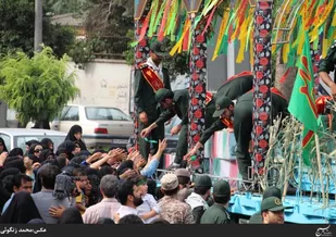 عطر افشانی علی آباد کتول با حضور شهدای غواص