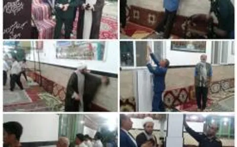 آیین غبار روبی مسجد امام حسین(ع) اصلاندوز در آستانه ماه محرم برگزار شد