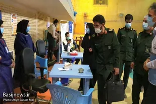 بازدید بازرس طرح شهید سلیمانی سازمان بسیج مستضعفین از مراکز واکسینا سیون