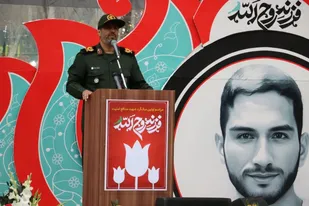 سخنرانی سردار حیدرنیا فرمانده سپاه امام حسن مجتبی (ع) استان البرز در مراسم اولین سالگرد شهید مدافع امنیت سید روح الله عجمیان