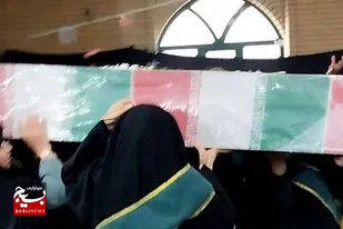 استقبال از پیکر مطهر شهید گمنام در پایگاه شهید رحمانی همدان