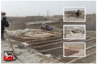 برگزاری اردو جهادی ۳ روزه به مناسبت ایام الله دهه فجر در هیرمند/ تعمیر و مرمت سقف منزل یک نیازمند در هیرمند