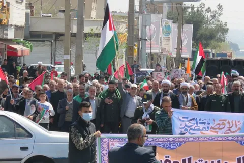 راهپیمایی روز قدس در شهر قیامدشت