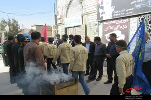 مراسم بدرقه جهادگران بسیجی شهرستان رزن