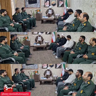 دیدار فرمانده،کارکنان و مسئول دفترنمایندگی ولی فقیه در ناحیه مقاومت بسیج گتوند با امام جمعه