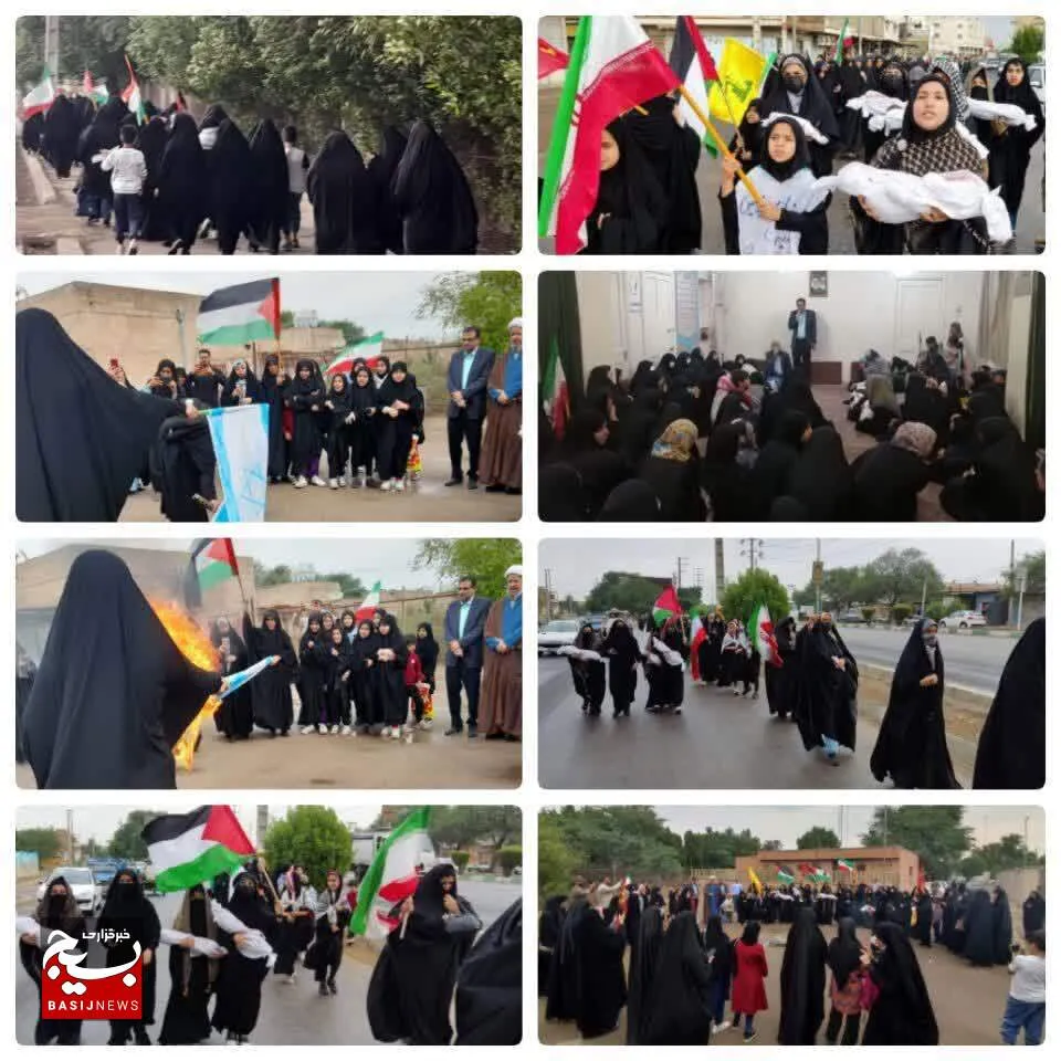 اجتماع و راهپیمایی بانوان شهرستان کارون در محکومیت جنایت اسرائیل در غزه