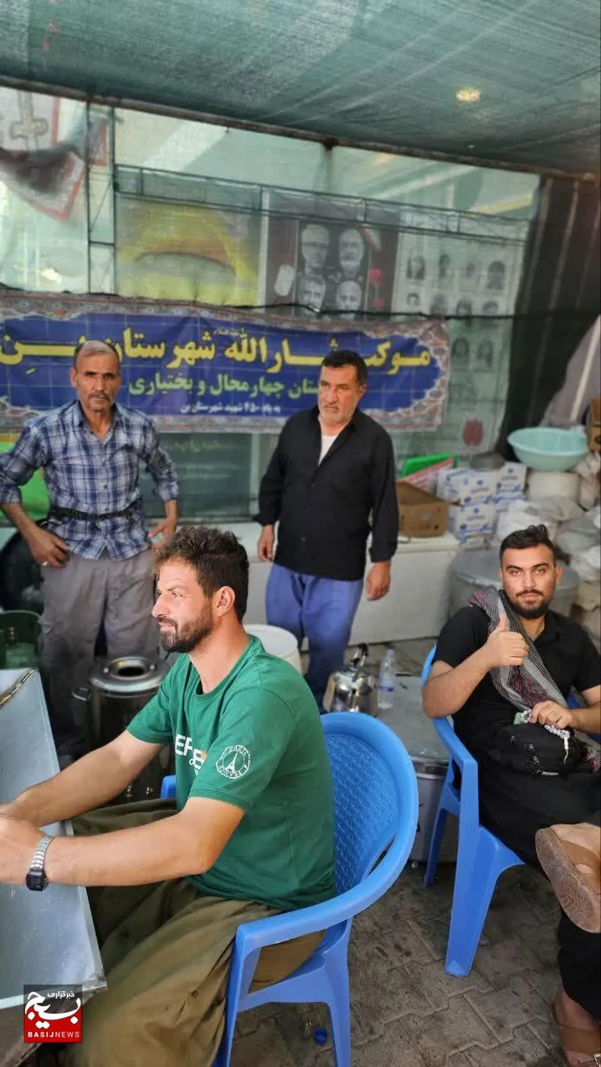 خدمت رسانی موکب ثارالله شهرستان بن مقابل عمود ۱۳۰۱