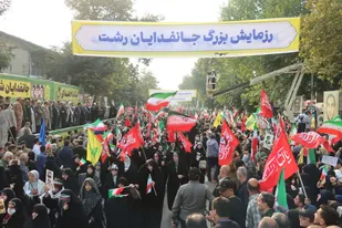 تصاویر هوایی از شکوه مردم در رزمایش بزرگ جانفدایان رشت