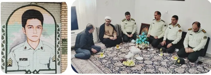 دیدار فرمانده انتظامی شهرستان ری با خانواده  شهید حسین فتحی