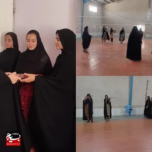 برگزاری مسابقات تیراندازی و والیبال در حوزه حضرت آسیه (س) شهرستان میرجاوه