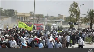 گزارش تصویری / شعار مرگ بر اسرائیل در گرمترین نقطه فارس
