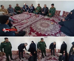 دیدار فرماندار و فرمانده سپاه شهرستان با شهید شاخص سال۱۴۰۴ شهرستان سیریک