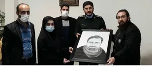 اهدای اثرنقاشی شهید ابراهیمی به سپاه حضرت ولیعصر "عج" شهرستان ملارد
