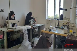 فعالیت کارگاه تولید ماسک در روستای خواجه حصاری بخش تجرک فامنین
