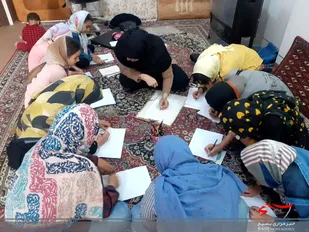 برگزاری کلاس طراحی وسیاه قلم درروستای جور منطقه براآن شمالی