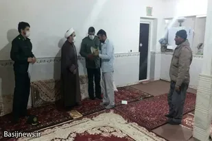 دیدار بسیجیان حوزه شهید خواستان فامنین با با خانواده شهدا