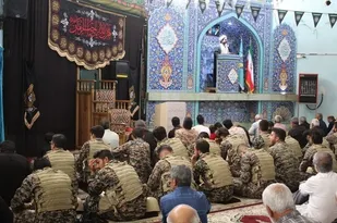 حضور رزمندگان و بسیجیان گردان در نماز عبادی سیاسی جمعه یزدانشهر نجف آباد