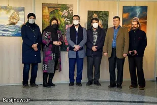 بازدید مسئولین بسیج هنرمندان همدان از نمایشگاه آثار هنر نقاشی
