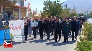 برپایی پیاده روی جاماندگان اربعین حسینی در شهرستان میامی+ تصاویر