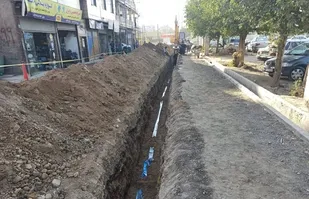 لوله گذاری و توسعه شبکه آب روستای بزرگ مرتضی گرد به طول 1135 متر