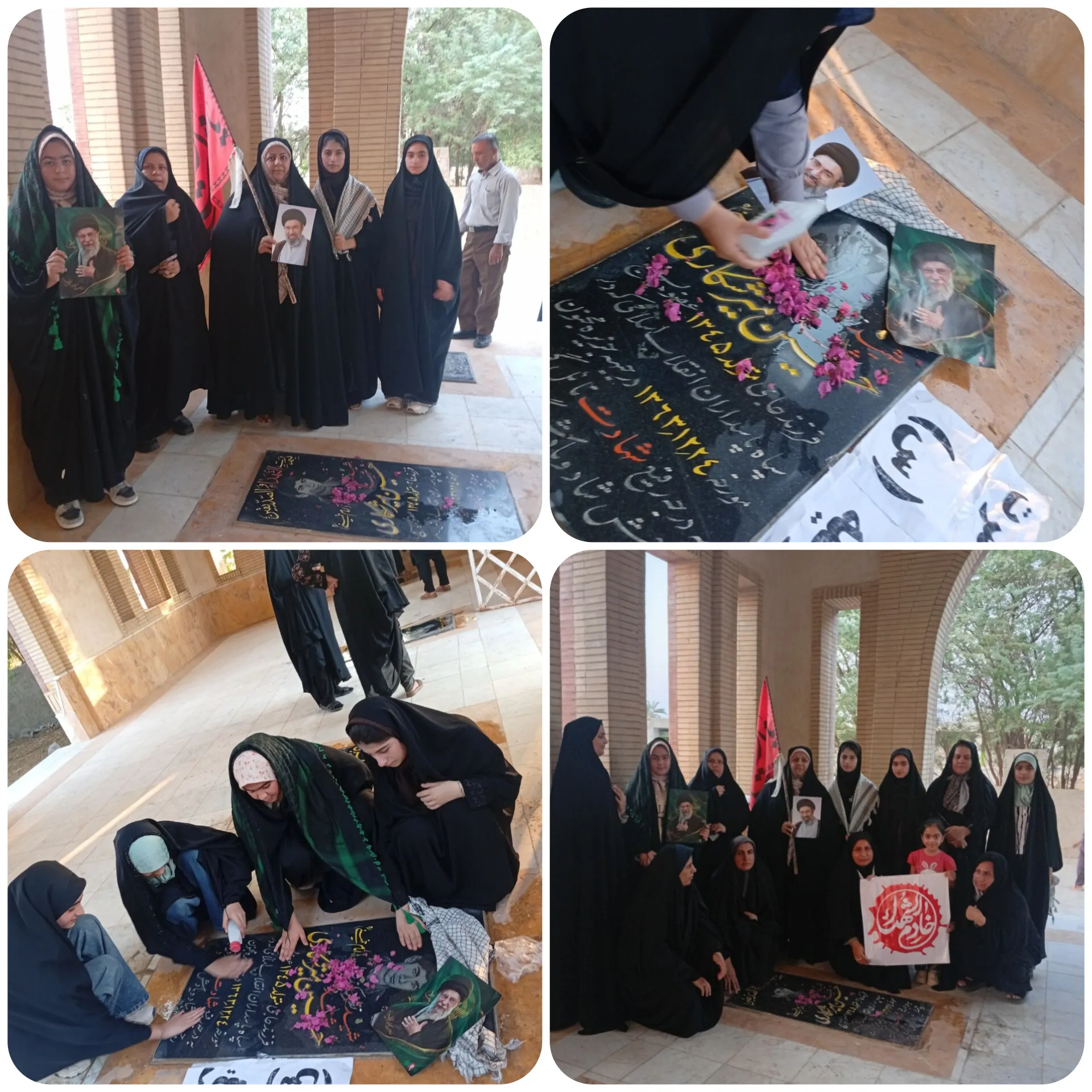غبارروبی و عطرافشانی قبور مطهر شهدای روستای گلنگون تنگستان